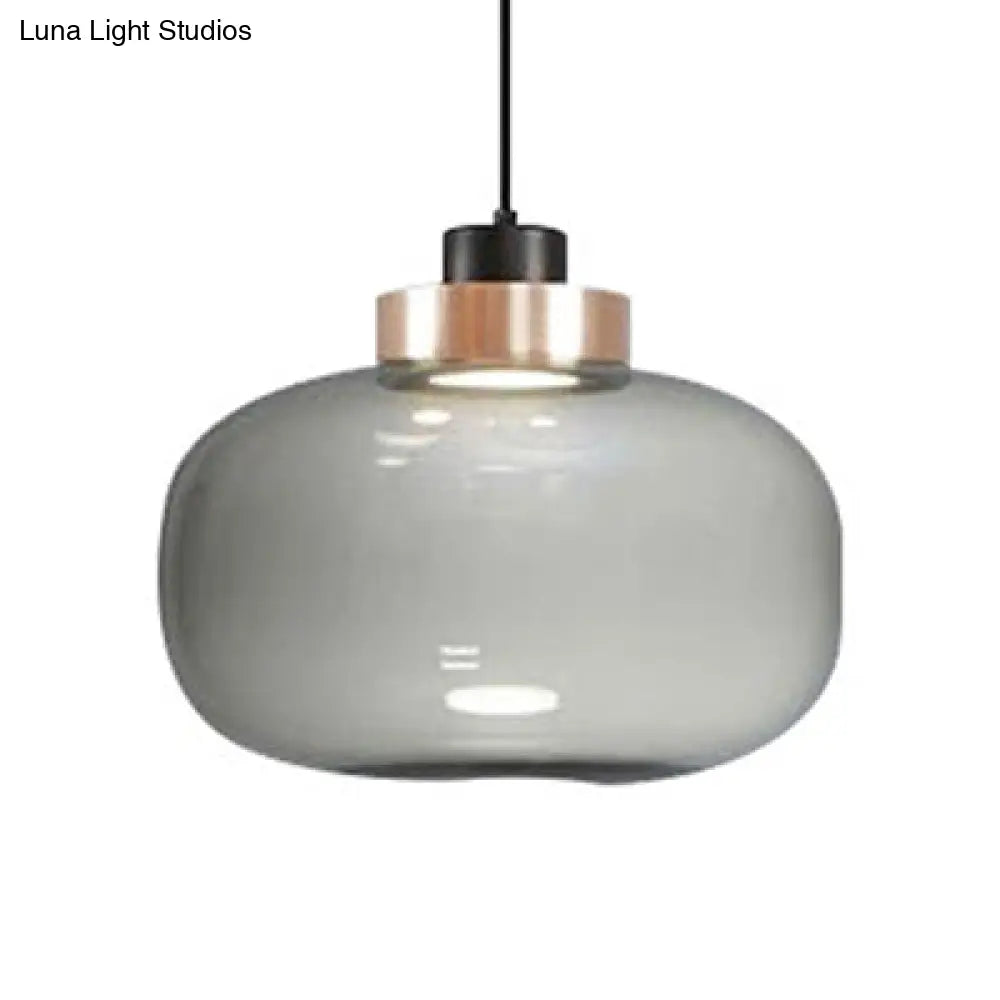 Modern Smoky Glass Led Pendant Light - 7’/8.5’ Wide Suspension Kit In White/Warm Smoke Gray /