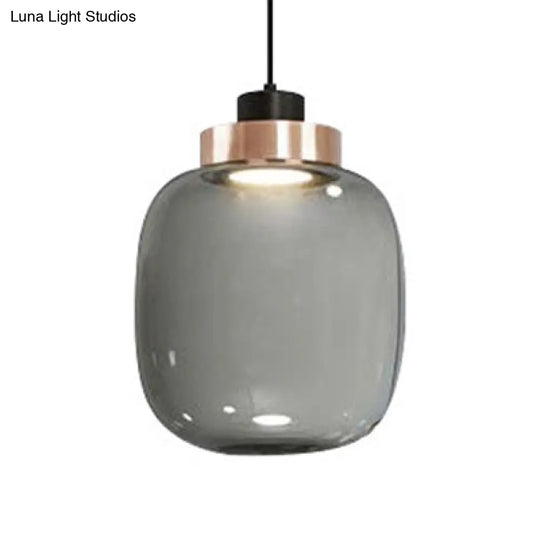 Modern Smoky Glass Led Pendant Light - 7’/8.5’ Wide Suspension Kit In White/Warm Smoke Gray /