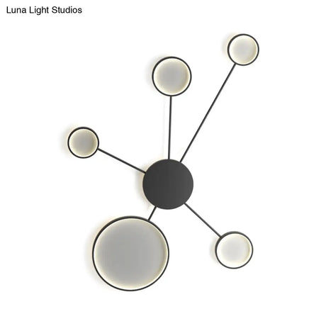 Modern Spoke Design Led Flush Mount Acrylic Ceiling Light In Black/White – Warm/White Illumination