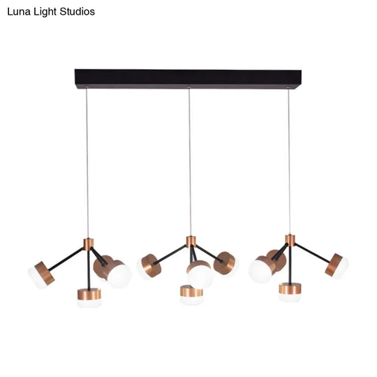 Modern Sputnik Gold Pendant Light For Bedroom - Acrylic 10/12-Head Ceiling Island Drop