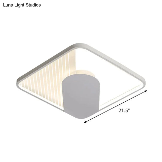 Modern Square Acrylic Led Ceiling Flush Mount Light (18/21.5) - Simple White Finish Super Thin