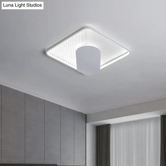 Modern Square Acrylic Led Ceiling Flush Mount Light (18’/21.5’) - Simple White Finish Super
