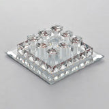 Modern Square Optic Crystal Led Flush Mount Ceiling Light Fixture For Aisle