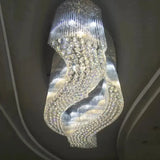 Modern Stainless Steel Crystal Scroll Flush Mount Ceiling Fixture - Led Flush-Mount Light For