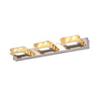 Modern Stainless Steel Crystal Vanity Sconce - 3/4 Light Beveled Design For Round/Square Bathroom