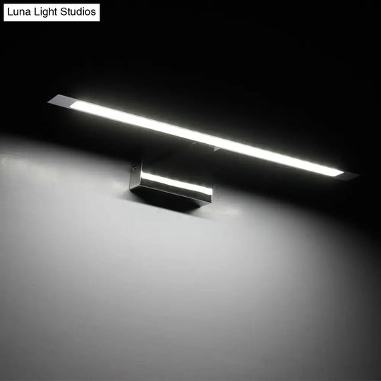 Modern Stainless Steel Led Vanity Light Fixture - Nickel Bathroom Lighting