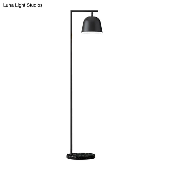 Modern Standing Metallic Floor Lamp In Black/Gold With Marble Base