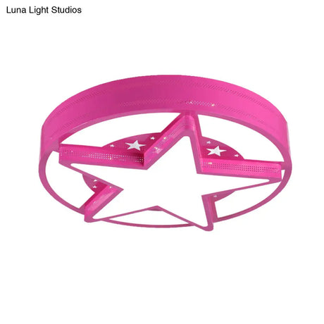 Modern Star Metal & Acrylic Bathroom Ceiling Light - Circle Flush Mount Lamp
