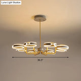 Modern Starburst Metal Chandelier Lamp - 8/10 Heads Black/Gray/White Pendant Light Kit Warm/White