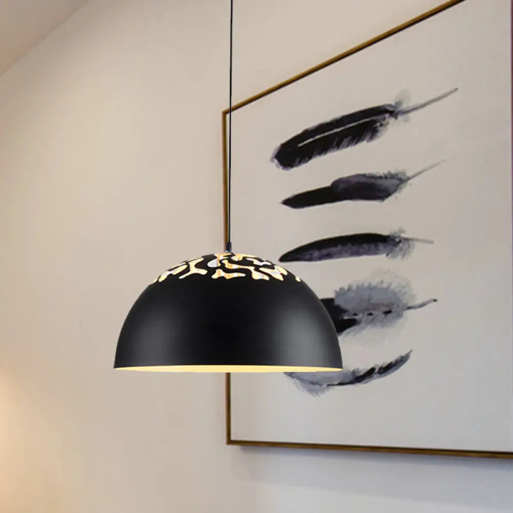Modern Style Domed Metal Pendant Lamp - 14’/16’/20.5’ Width 1 Bulb Dining Table Hanging