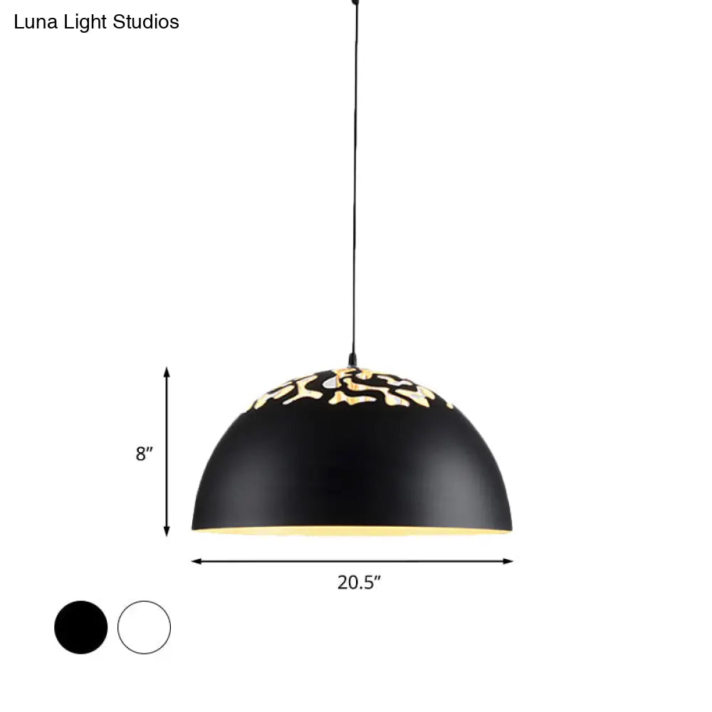 Modern Style Domed Metal Pendant Lamp - 14’/16’/20.5’ Width 1 Bulb Dining Table Hanging