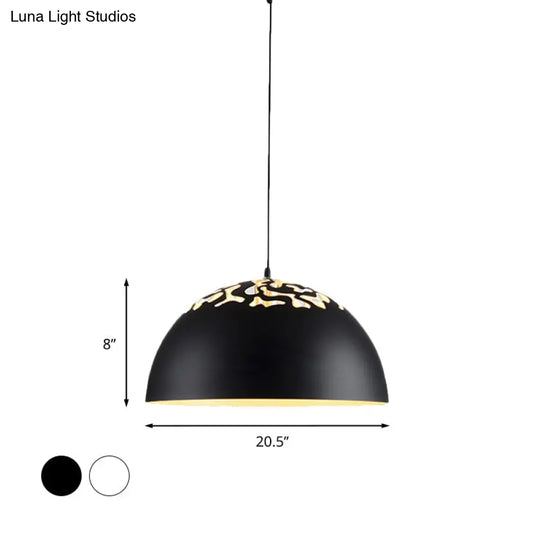 Modern Style Domed Metal Pendant Lamp - 14’/16’/20.5’ Width 1 Bulb Dining Table Hanging