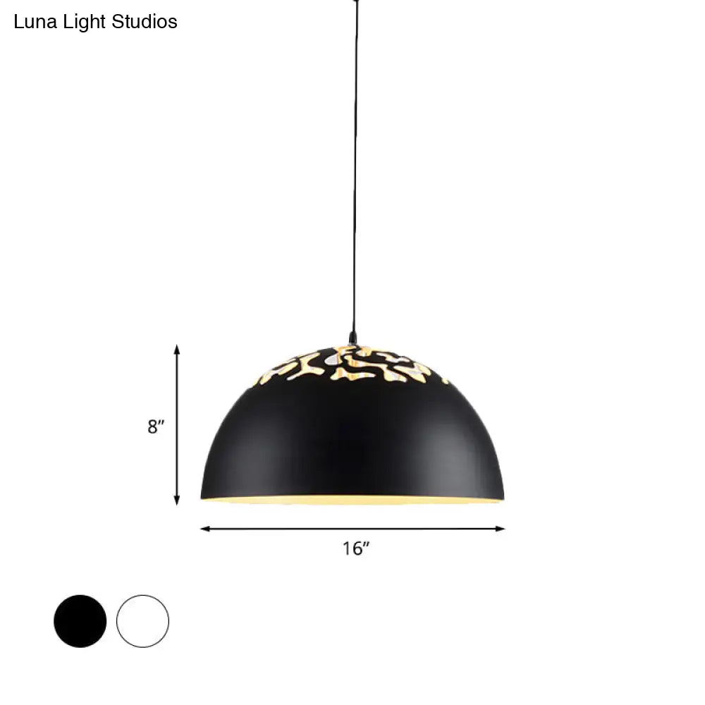 Modern Style Domed Metal Pendant Lamp - 14’/16’/20.5’ Width 1 Bulb Dining Table Hanging