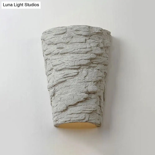 Modern Style Grey Cement Bowl/Cylinder Shade Wall Light - 1-Light Bathroom Fixture