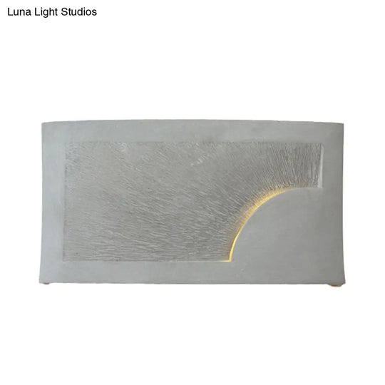 Modern Style Grey Cement Bowl/Cylinder Shade Wall Light - 1-Light Bathroom Fixture