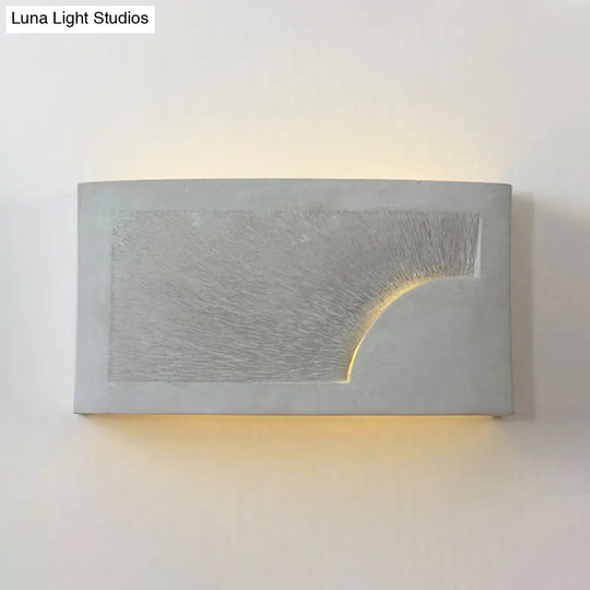 Modern Style Grey Cement Bowl/Cylinder Shade Wall Light - 1-Light Bathroom Fixture