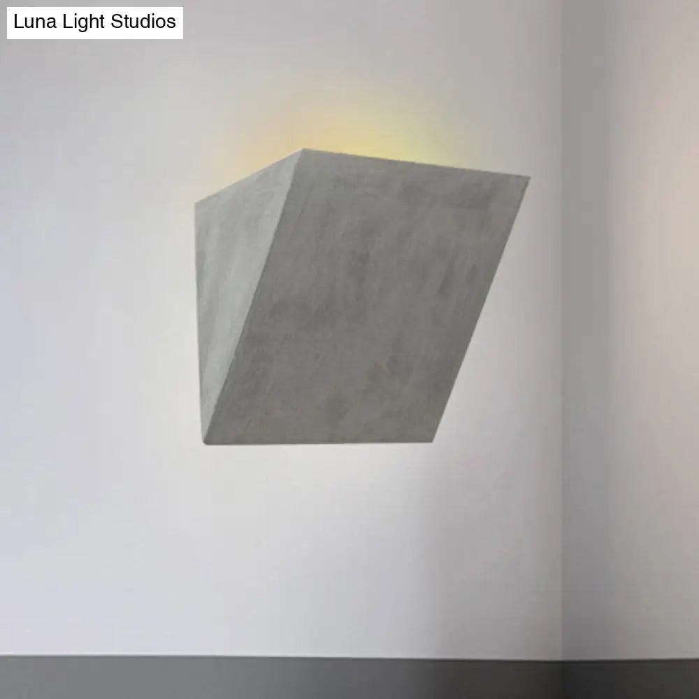 Modern Style Grey Cement Bowl/Cylinder Shade Wall Light - 1-Light Bathroom Fixture