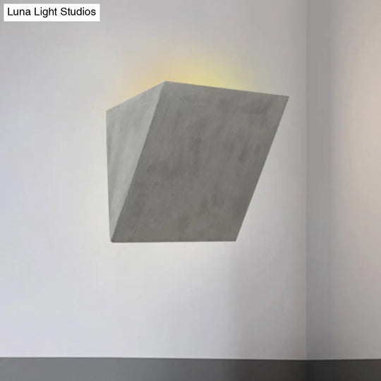 Modern Style Grey Cement Bowl/Cylinder Shade Wall Light - 1-Light Bathroom Fixture