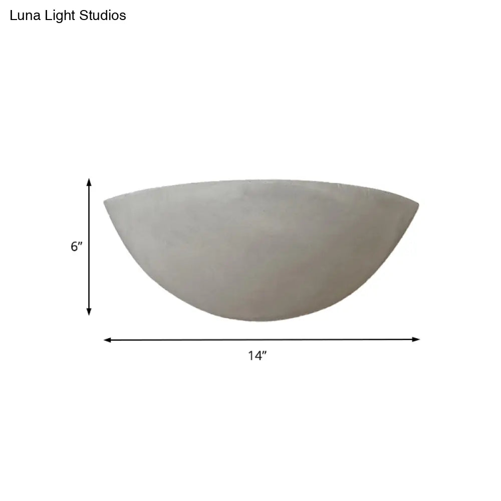 Modern Style Grey Cement Bowl/Cylinder Shade Wall Light - 1-Light Bathroom Fixture