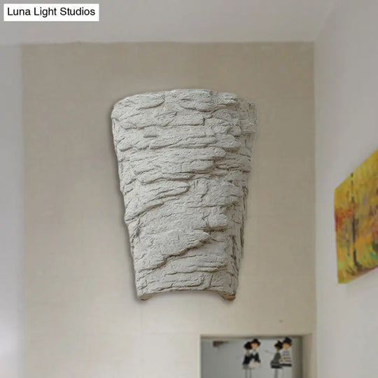 Modern Style Grey Cement Bowl/Cylinder Shade Wall Light - 1-Light Bathroom Fixture