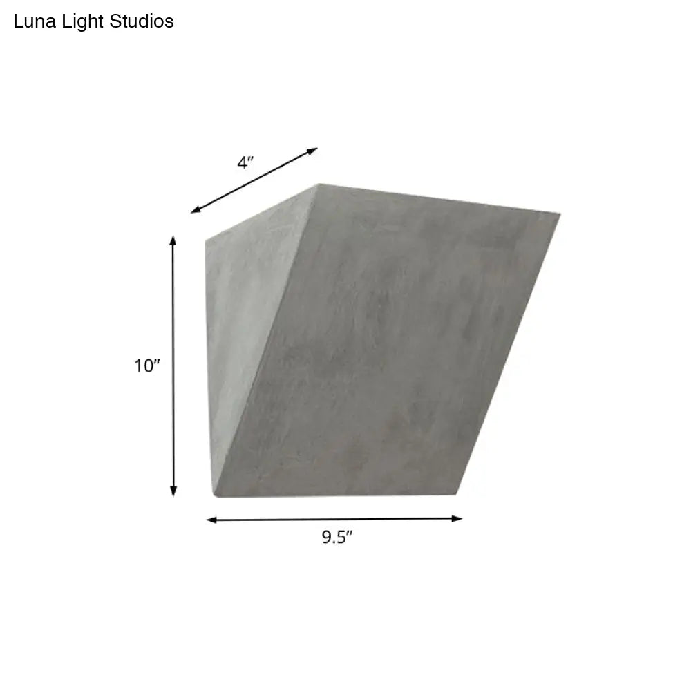 Modern Style Grey Cement Bowl/Cylinder Shade Wall Light - 1-Light Bathroom Fixture