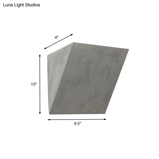 Modern Style Grey Cement Bowl/Cylinder Shade Wall Light - 1-Light Bathroom Fixture
