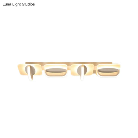Modern Style Led Linear Ceiling Light Flushmount Design In Warm/White 31.5’/39’ W - White Acrylic
