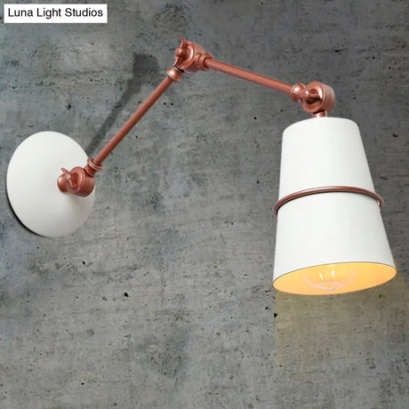 Modern Swing Arm Wall Light In Black/White For Hallway