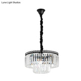 Modern Swirl Crystal Chandelier Light Fixture - 2/3 Tiers 4/9 Lights Clear Hanging Ceiling