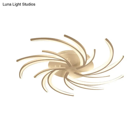 Modern Swirl Flush Mount Lamp - Acrylic Ceiling Fixture With 3/4/5 Lights For White Bedroom