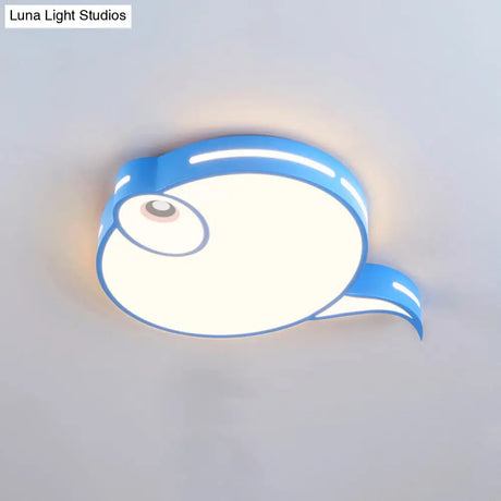 Modern Tadpole Ceiling Light - Acrylic Led Flush Mount In Gray/Blue/Pink