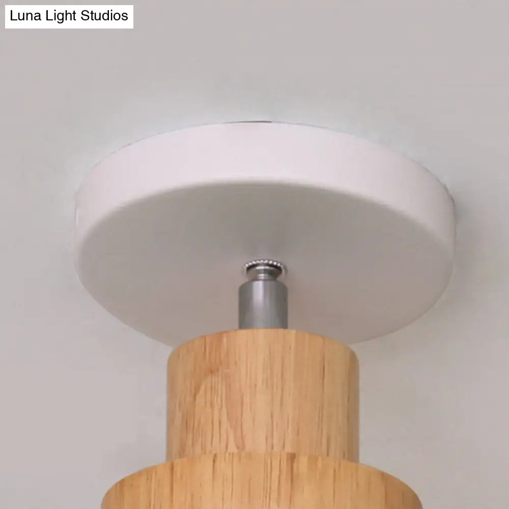 Modern Tapered Ceiling Flush Mount Light - Stylish Metal Close To Lighting Fixture