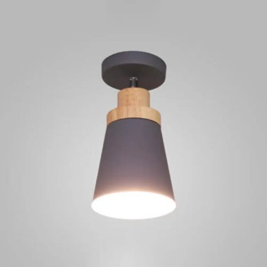 Modern Tapered Ceiling Flush Mount Light - Stylish Metal Close To Lighting Fixture Grey