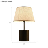Modern Tapered Reading Book Light: Fabric Led Desk Lamp In Black/White For Bedside