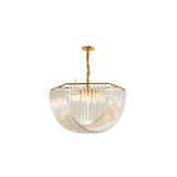 Modern Transparent Glass Tiered Tassel Chandelier With Crystal Accents - Golden Light Holder Living
