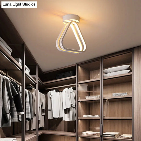 Modern Triangle Acrylic Led Ceiling Light In Black/White With Multiple Color Options White /