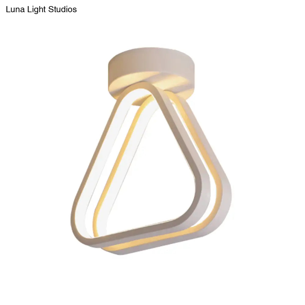 Modern Triangle Acrylic Led Ceiling Light In Black/White With Multiple Color Options