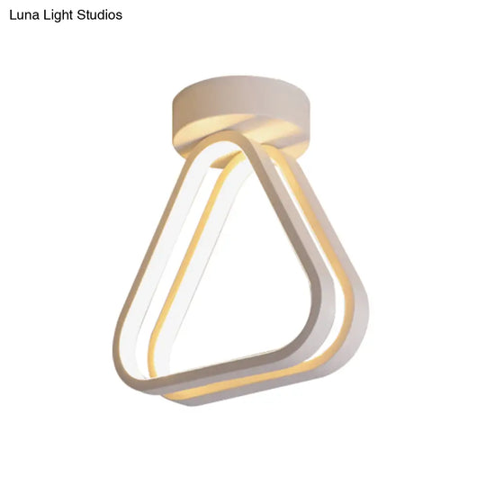 Modern Triangle Acrylic Led Ceiling Light In Black/White With Multiple Color Options