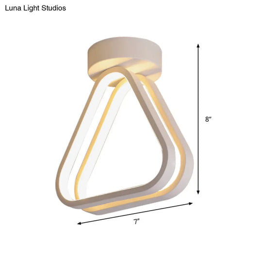 Modern Triangle Acrylic Led Ceiling Light In Black/White With Multiple Color Options