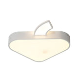Modern Triangle Apple Ceiling Flush Mount Led Lighting For Child Bedroom In White 18/21.5 Wide