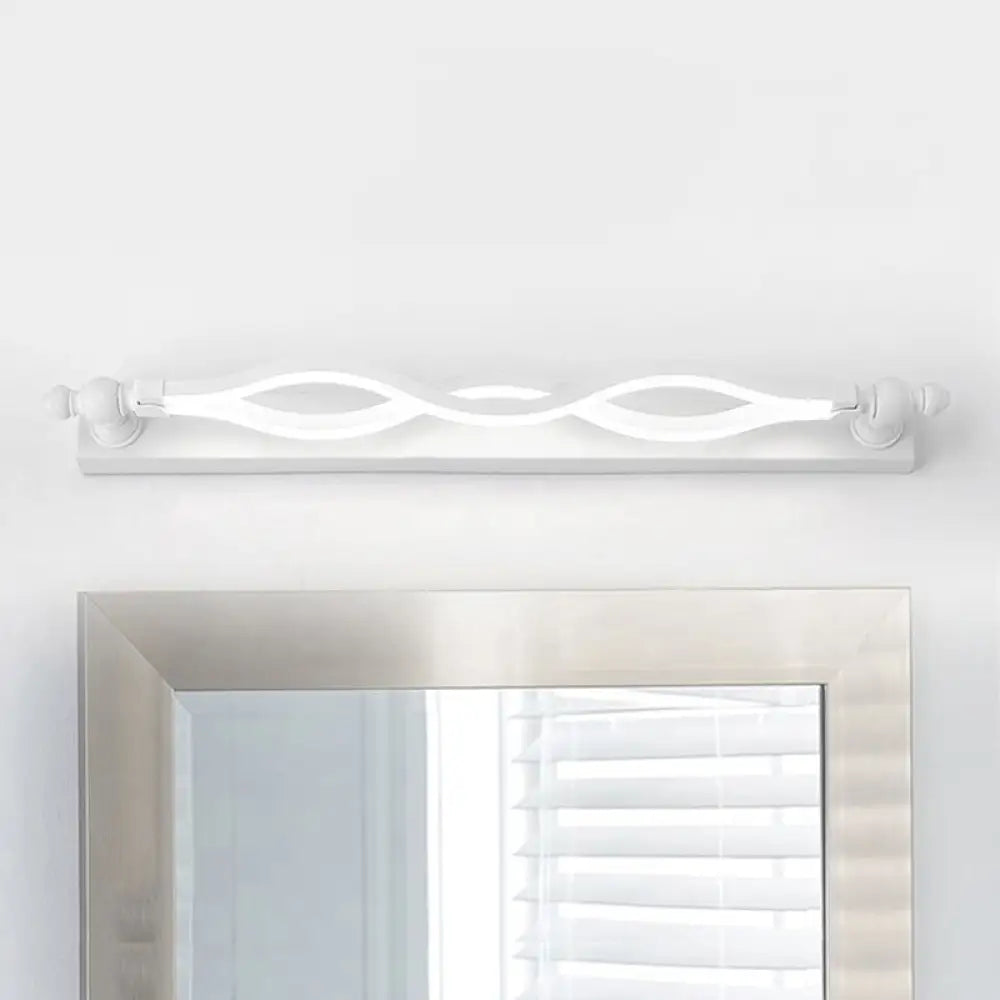 Modern Twist Acrylic 1-Light Led Vanity Sconce - Warm/White/Natural Light 20.5/24 Wide White / 24