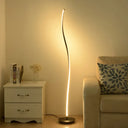 Modern Twist Aluminum Led Floor Lamp Simplistic Stand For Living Room Black
