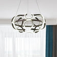 Modern Twisted Led Chandelier Pendant Light In Coffee - Acrylic Hanging Lamp For Living Room