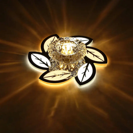 Modern Ultra - Thin Clear Crystal Flushmount Ceiling Spotlight For Corridor / A