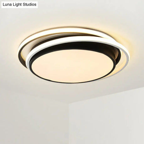 Modern Ultrathin Led Flush Mount Acrylic Round Ceiling Light For Living Room Black / 15 Warm