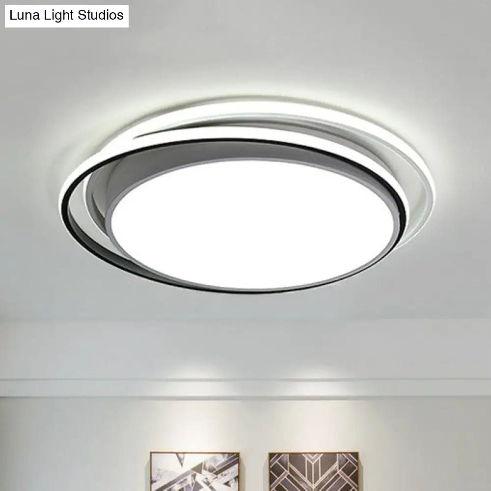 Modern Ultrathin Led Flush Mount Acrylic Round Ceiling Light For Living Room White / 15’