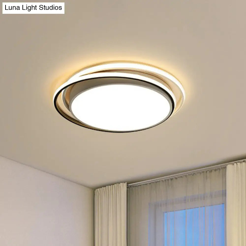 Modern Ultrathin Led Flush Mount Acrylic Round Ceiling Light For Living Room White / 15’ Warm