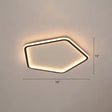 Modern Ultrathin Pentagon Led Ceiling Light For Minimalist Bedrooms In Black Aluminum - Flush Mount