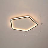 Modern Ultrathin Pentagon Led Ceiling Light For Minimalist Bedrooms In Black Aluminum - Flush Mount