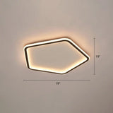 Modern Ultrathin Pentagon Led Ceiling Light For Minimalist Bedrooms In Black Aluminum - Flush Mount